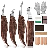 Holz-Schnitzwerkzeug Set, 13 Teiliges Holz Schnitzmesser mit Schleifsteine, Professional Holzschnitzerei Messer Werkzeuge ideales Schnitzmesser-Set für Anfänger und Profis mit Schnittfeste H