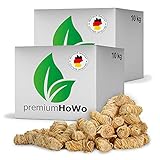 premiumHoWo (20 kg) auch als (3kg / 5kg / 10kg), Öko-Anzündwolle, Bundle aus 10+10 kg, Holzwolle, FSC®-zertifiziertes Produkt, pflanzliches Wachs, Grillanzünder, Kaminanzünder (20 kg)