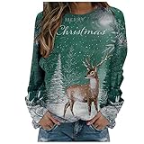 yiouyisheng Weihnachtspullover Unisex Sweatshirt Weihnachtsdruck Herren und Damen Weihnachten Pullover Christmas Jumper Sweater Pulli Bluse Oberteile Langarmshirt Xmas Shirt Top