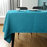 SEASHORE TREE Tischdecke Leinen Leinenoptik Tischdecke Abwaschbar Tischtuch Leinen Tischläufer Tischwäsche Eckig Wasserdicht Tischdecke Blau 145 x 300