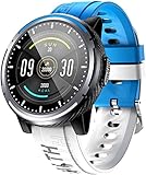 XQPK S26 Smartwatch für Herren, Bluetooth, Anruf, HD-Display, IP67, wasserdicht, mehrere Sprachen, Sport-Smartwatch für Android iOS (Farbe: blau)