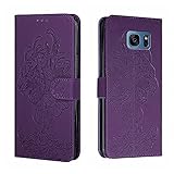 Auslbin Hülle für Samsung Galaxy S7 Edge Handyhülle Premium PU/TPU Klapphülle Lederhülle Flip Wallet Schutzhülle Tasche Case für Samsung Galaxy S7 Edge(Violett)