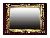 Lnxp WANDSPIEGEL BAROCKSPIEGEL Spiegel IN Gold 90x70 cm ANTIK BAROCK Rokoko Shabby CHIC Renaissance JUGENDSTIL Retro Design MIT ORNAMENTVERZIEHRUNGEN LUXURIÖS PRUNKVOLL