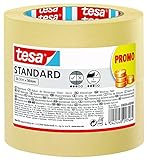 tesa Malerband Standard - 2er Pack - Malerabdeckband mit starker Haftung zum Abkleben bei Malerarbeiten - lösungsmittelfrei - 2 x 50 m x 50
