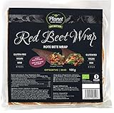 Planet Plant-Based Bio Rote Bete Wraps - 100g - 4 stück - Glutenfrei, Bio, Vegan - aus Apfel, Leinsamen und rote B