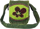 GURU SHOP Kleine Schultertasche, Hippie Tasche, Goa Tasche - Grün, Herren/Damen, Baumwolle, Size:One Size, 18x16x4 cm, Alternative Umhängetasche, Handtasche aus S