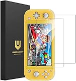 UNBREAKcable Panzerglas Schutzfolie für Nintendo Switch Lite 2019 (2er Pack) - 9H Härte, 0,33mm Dicke, Transparent HD, komplette Abdeckung und blasenfrei, Panzerglasfolie, B