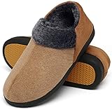 Mishansha Hausschuhe Herren Winter Warme Memory Foam Pantoffeln rutschfeste Slippers Männer Indoor Winterschuhe Siegel Braun Gr.43