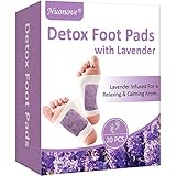 Detox Fußpflaster, Vitalpflaster, Fusspflaster, Lavendel Fusspflaster zur Entgiftung, Fußpflege-Pads mit Klebefolien zum Entfernen von Körpergiften Schmerzlinderung Gesundheitspflege, 20PC