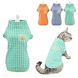 Komate Katzenbekleidung Kleidung für kleine Hunde Baumwolle Katzenkleidung Kitten Onesies Weste Jacke T-Shirt für Katzen Welpen Kaninchen Haustierkleidung Mantel Kostüme Outfits (M, Grün)