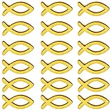 100 Stück Holz Fische Verzierung Konfirmation Fisch Deko Holzfisch Streudeko Junge Mädchen Taufe Tischdeko für DIY Basteln Weihnachten Geburtstag Kommunion Dekorieren, 3.5cm x 1.5
