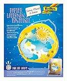 folia 68101 - Laternen - Bastelset, Sonne, Mond & Sterne, inklusive Laternenstab und LED-L