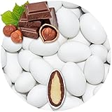 EinsSein 0,5kg Schokomandeln Nougat weiss matt Hochzeitsmandeln Mandeln Hochzeit Taufmandeln Gastgeschenke Zuckermandeln Bonboniere Confetti Badem sekeri Gastgeschenk Zucker Candy Bar Süssigk