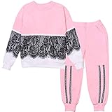 LZH Baby Mädchen Blume Trainingsanzug Unisex T-Shirt Top + Hosen Outfits,Hell Pink, size 140