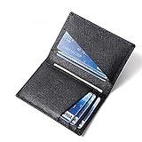 DAIHUI Minimalistischer Kartenhalter Thin Bifold Visitenkartenhalter Multi-Kartensteckplatz Kreditkartenhalter (Schwarz)