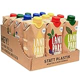 Landpark Bio-Mineralwasser Mix – Naturell, Lemon, Granatapfel-Açai & Apfel | 12 x 0,5 L im Tetra Pak | natürliches Wasser ohne Kohlensäure aus der Bio-Quelle | Wasser mit Geschmack | to-go | p