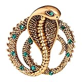 Happyyami Kobra Schlange Brosche Strass Brosche Anstecknadel schick Ägypten Brosche (altes Gold)