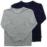 MINYMO Jungen Minymo 2er Pack T-shirt mit Langen Ärmeln fürJungen T Shirt, Mehrfarbig (Dark Navy/Grau 778), 122 EU