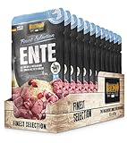 Belcando Frischebeutel [12x125g Ente mit Reis & Preiselbeeren] | Nassfutter für Hunde | Feuchtfutter Alleinfutter im Einzelportionsb