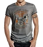 Körperbetontes Slimfit Biker Racer T-Shirt im Used Vintage Look: New York Racing XXXL