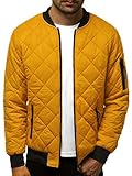 OZONEE Herren Winterjacke Jacke Winter Farbvarianten Warm Bomberjacke Steppjacke Wintermantel Kunstfell Daunenjacke Leichte Outdoor Puffer Jacket Gepolstert 777/645K Camel M