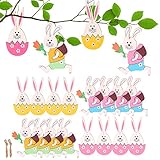 Bluelves Osteranhänger Hase Holz,20 Osterhase AnhäNger, Osterhasen Zum AufhäNgen Holz, AnhäNger Ostern, OsterhäNger Osterschmuck Osterdeko Zum AufhäNgen Holzhase, Ostern Zum AufhäNgen Holzhase Dek