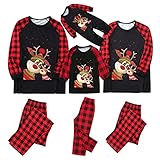 Familien-passendes Weihnachtspyjama-Set, langärmeliges Hemd, Top, lange Hose, Jumpsuit, Bodysuit Nachtwäsche Outfits für Papa Mutter Kinder Baby, Stil 11, S