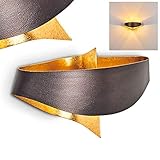 Wandlampe Padua aus Metall in Braun/Gold, moderne Wandleuchte mit Up & Down-Effekt, 2 x G9 max. 28 Watt, Zimmerlampe mit Lichteffekt, geeignet für LED L