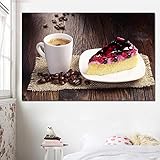 Leinwand Malerei Restaurant Kaffeetasse Bohnen Kaffee Topf Wandkunst Moderne Modulare Bild Für Küche Dekoration-40x60cm No F