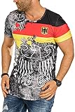 Herren T-Shirt Tee Shirt Oversize Fan Trikot Rundhals-Ausschnitt Germany Urlaub EM Fussball (Deutschland, M)