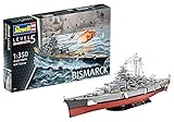 Revell RV05040 REV-05040 Bismarck, das größte und modernste Schlachtschiff Seiner Zeit, Schiffsbausatz 1:350, 71,8cm Maßstabsgetreu Toys, unlack