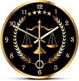 Wanduhr Wanduhr 12 Zoll Runde Uhr Skala Der Gerechtigkeit Moderne Wanduhr Nticking Timepiece Anwalt Ce Decor Anwaltskanzlei Wandkunst Richter Gesetz Wandbehang Wanduhr Silent Easy T