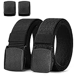 Chalier 2er Unisex Gürtel Nylon Canvas Arbeitsgürtel für Damen und Herren, Stufenlos Verstellbarer Stoffgürtel, Länge 130 cm, Breite ca. 3,8 cm, mit Plastikschnalle MEHRWEG