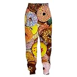 UIOKLMJH Food Donuts Hose 3D-Druck Herren Damen Volle Länge Sweatpants Übergroße Freizeithose Kwaii Jogger Hose, 28051, 41-44.5