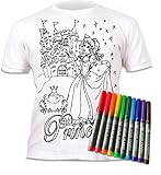 Splat Planet Kinder T-Shirt Mädchen Prinzessin. Zum Bemalen und Ausmalen mit Vordruck. Mitgeliefert 10 auswaschbare Magic - Malstifte. Kindergeburtstag (9-11 Jahre)