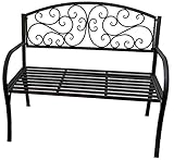 Moritz Gartenbank 2-Sitzer 109 x 96 x 48 cm mit Ornamenten Verzierung für Garten Terasse Balk