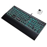 SMLQ Mechanische Gaming-Tastatur, Verdrahtet USB Schnittstelle, Farbbeleuchtung, 20 Beleuchtungseffekte, 104 Konfliktfreie Schlüssel, Mattes Metallpanel, 112 Tasten Griffb