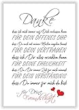 BESTE FREUNDIN oder bester FREUND Kunstdruck Bild 'Danke für Deine Freundschaft' Geschenkidee Geburtstagsgeschenk Überraschung beste Freunde Dek