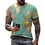 Kurzarm Herren Sommer Klassisch Mode Rundhals Regular Fit Herren Freizeithemden Modern Kreative Karte Druck Herren Shirt Täglich Casual All-Match T-S