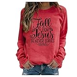 IFOUNDYOU Letter Drucken Sweatshirt Damen ohne Kapuze Langarm Rundhals Pullover Herbst Winter Langarmshirt Jumper Tshirt Teenager Mädchen Klassisch Sweatshirts Top