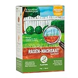 Plantura Rasen-Nachsaat, 2 kg, schnellkeimend mit Mantelsaat, Rasen ausbessern & nachsäen, Premium-Saatg