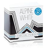 ALPINE WHITE Aktivkohle-Pulver für sichtbar weißere Zähne – Natürlich Zähne aufhellen mit Kokosnuss-Aktivkohle I 30g
