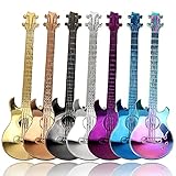 7 Stück Gitarre Löffel Bunte Edelstahl Kaffeelöffel Set Teelöffel Joghurtlöffel Kleine Zuhause Löffel für Tee Milch Kaffee Dessert Drink Milchshak
