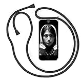 YuhooTech Handykette Hülle für iPhone 5 / 5S / SE(2016)- 4,0' Display, Smartphone Necklace Hülle mit Band - Handyhülle mit Kordel Umhängenband - Schnur mit Case zum umhängen in Mattschw