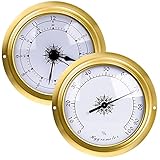 Innen- und Außenthermometer, Wireless-Wetter-Rundhygrometeruhr, Keine Batterie Erforderlich. Hängendes Hygrometer für Wände, Tische, Autos, 4-Zoll-Hygrometeruhr (Uhr,Hygrometer)