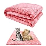 Auflosung Hundedecke, Liegedecke für Katzen und Hunde, Weiche Fleecedecke waschbare Hundedecke,für Katzen Kaninchen und alle Haustiere Welpen Weiche Warme Matte Rosa(100*120)