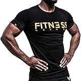 Fitness Method, Sport T-Shirt Herren, Slim-Fit Shirt bequem & hochwertig Männer, Rundhals & Tailliert, Training & Freizeit, Gym & Casual Workout Mann, 95% Baumwolle, 5% E