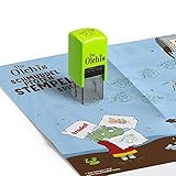 Trodat Die Olchis Schmuddelpfoten Stempel mit Spiel für Kinder – Junge, Abdruck Grün, 171463