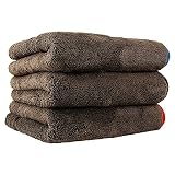 trockentuch Dickes Autowaschmittel Mikrofaser Handtuch Plüsch Reinigung Trocknungstuch Autopflegetuch Detail Polieren (Color : Brown, Material : Coral Fleece)