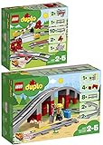 BRICKCOMPLETE Lego Duplo 2er Set: 10882 Eisenbahn Schienen & 10872 Eisenbahnbrücke und S
